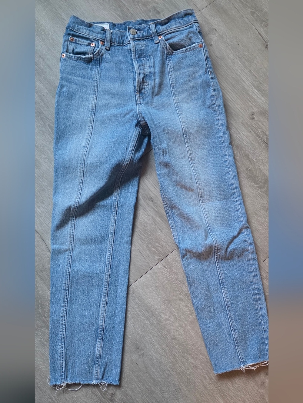 GAP Light Blue Straight Leg Jeans with Front Seams